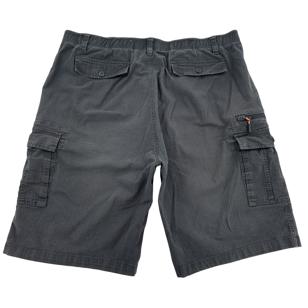 Matix Men Size 42 Ripstop Cargo Shorts Charcoal Grey  Elastic Waist Tech Pocket